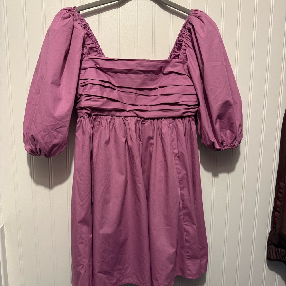 Abercrombie & Fitch Emerson Poplin Puff sleeve Dress. Medium Petite. NWOT.